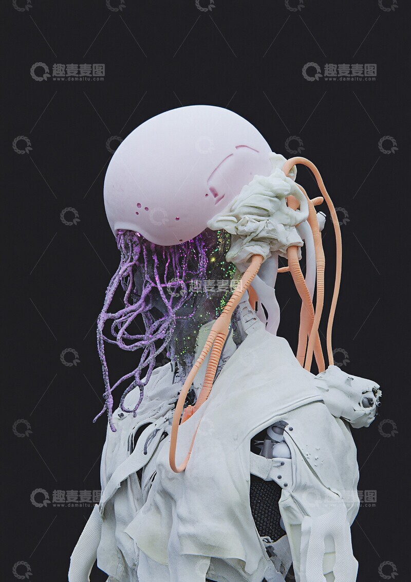 高清大图下载【趣麦麦图】赛博生物星云头3