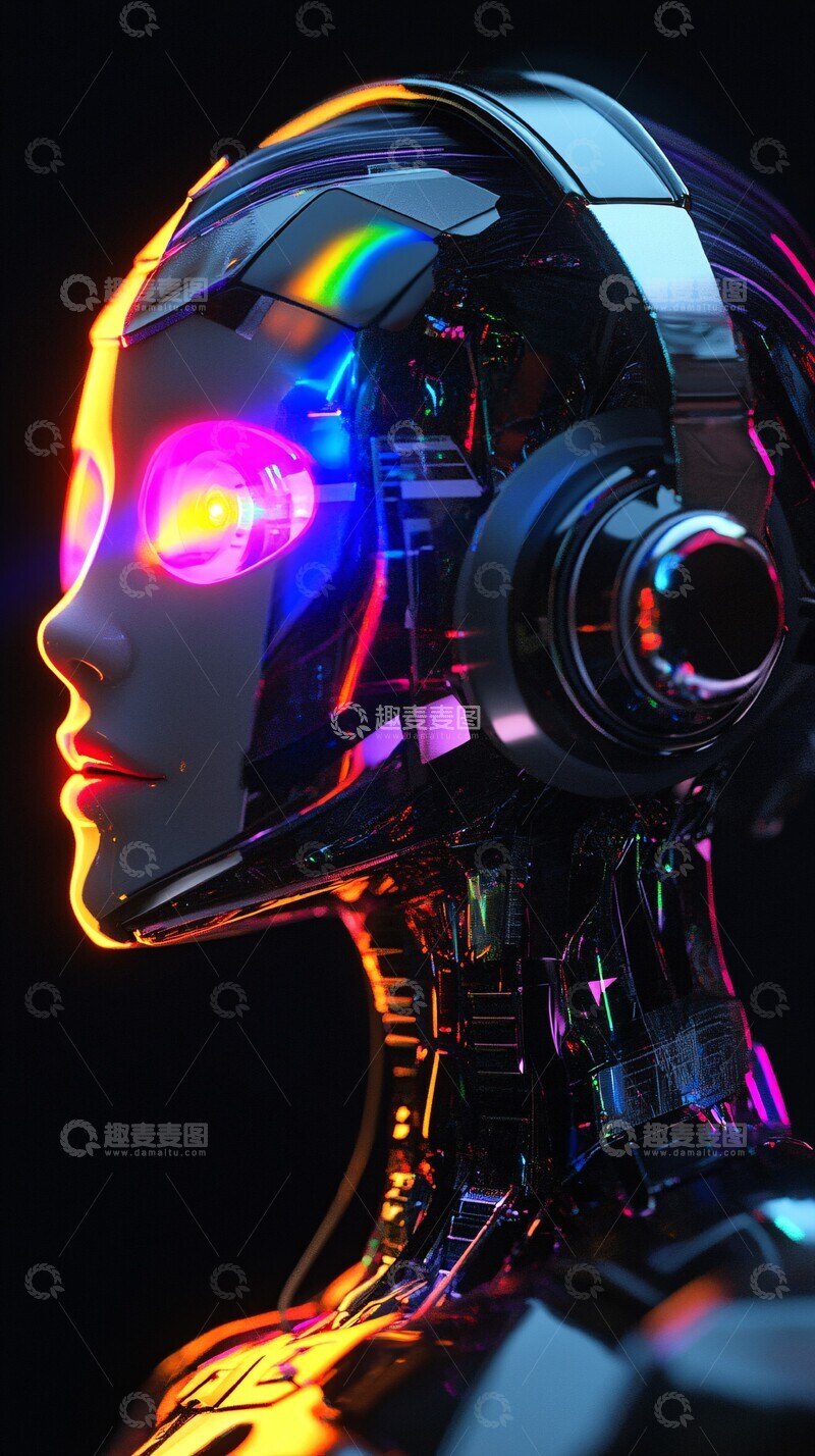 高清大图下载【趣麦麦图】机器人激光眼3