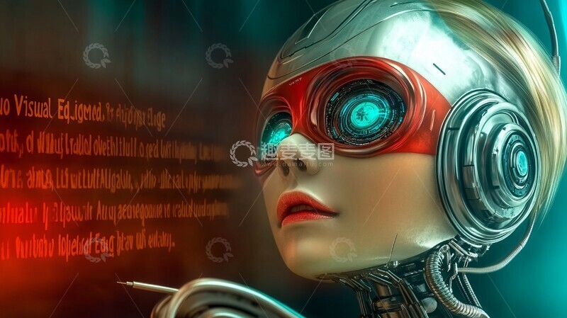 高清大图下载【趣麦麦图】蓝红异星科技