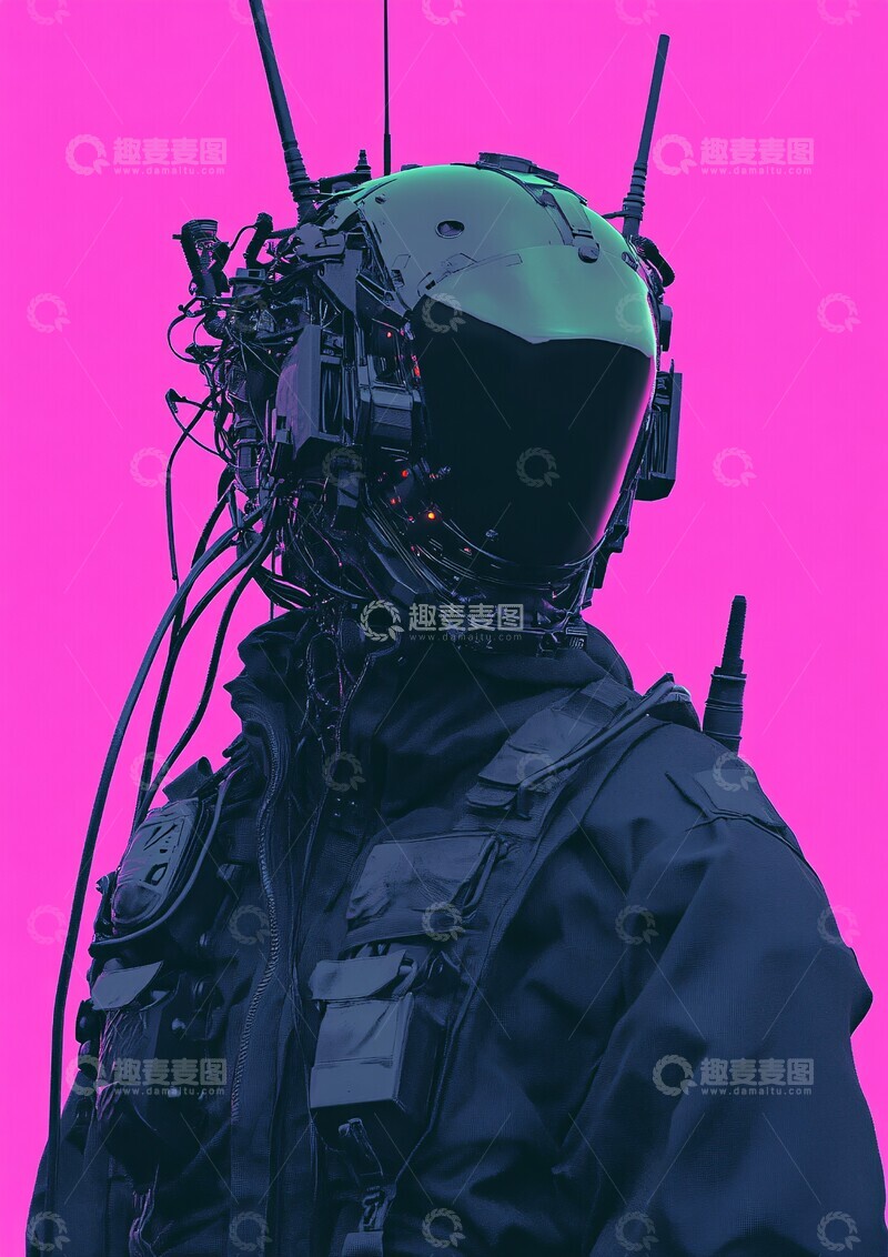 高清大图下载【趣麦麦图】赛博生物星云头2