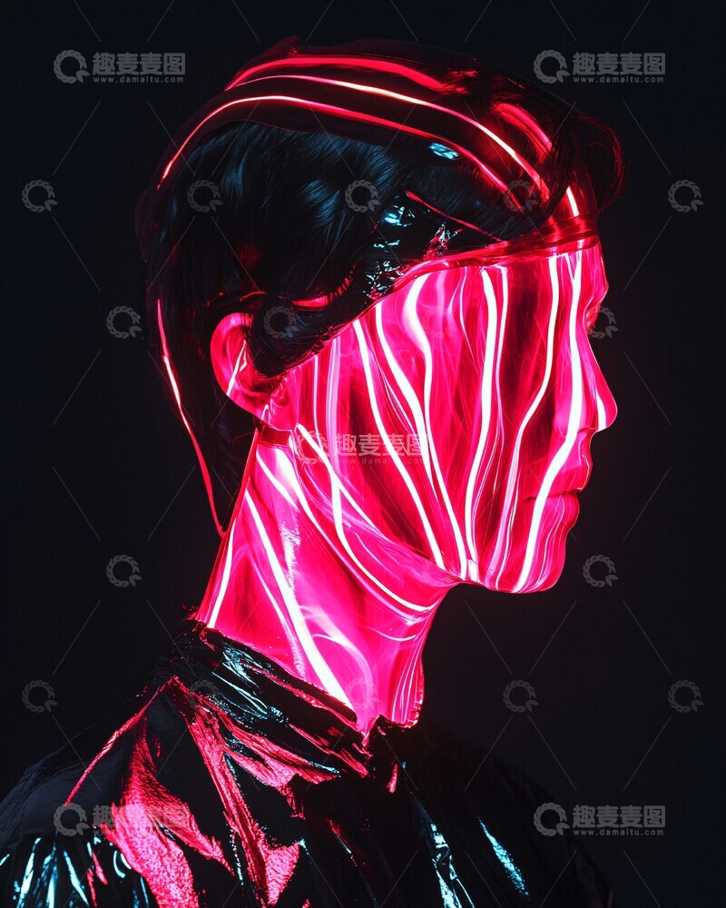 高清大图下载【趣麦麦图】液态面具人像1