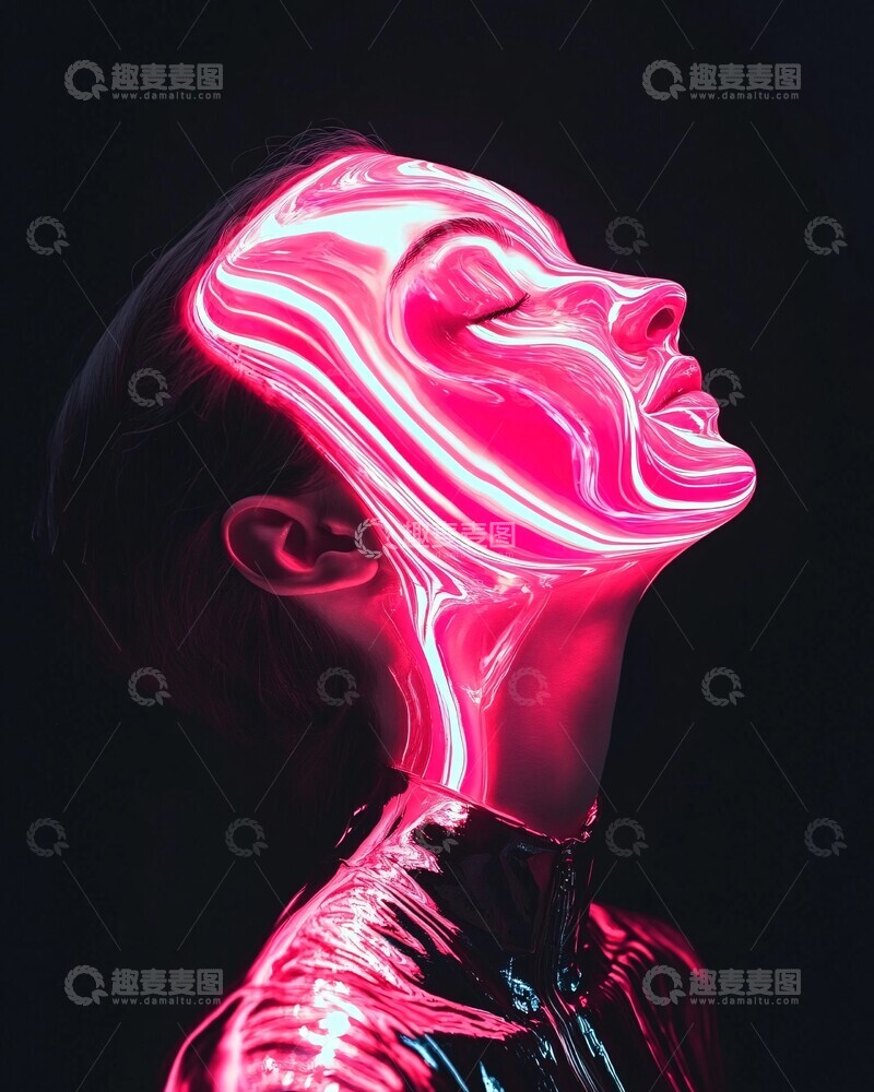 高清大图下载【趣麦麦图】液态面具人像2