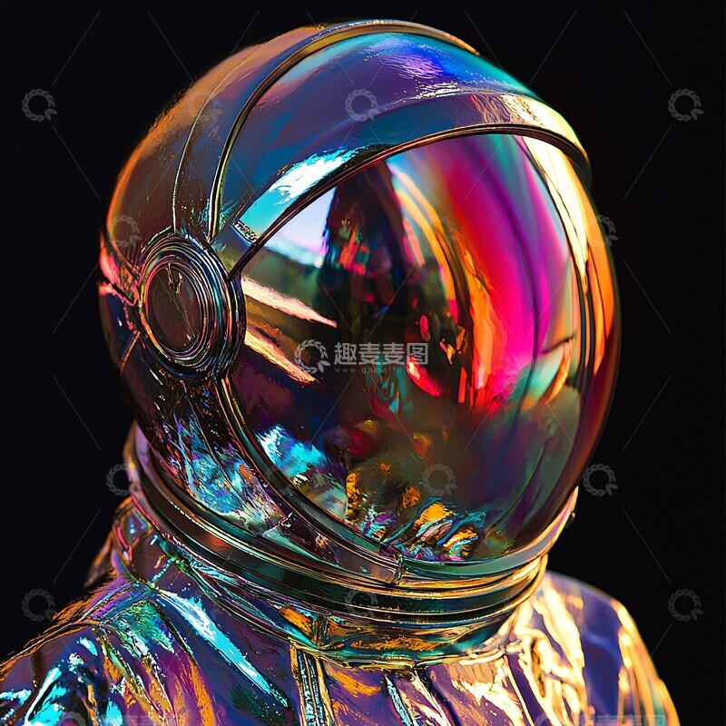 高清大图下载【趣麦麦图】宇航员玻璃质感3