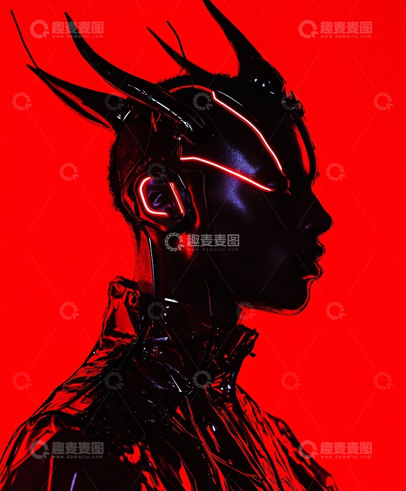 高清大图下载【趣麦麦图】赛博朋克男子肖像2