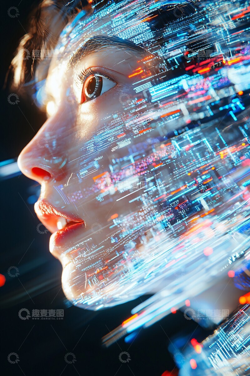 高清大图下载【趣麦麦图】数据流中的数据颜色电路