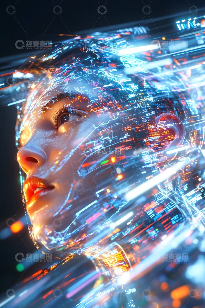 高清大图下载【趣麦麦图】数据流中的数据颜色电路3