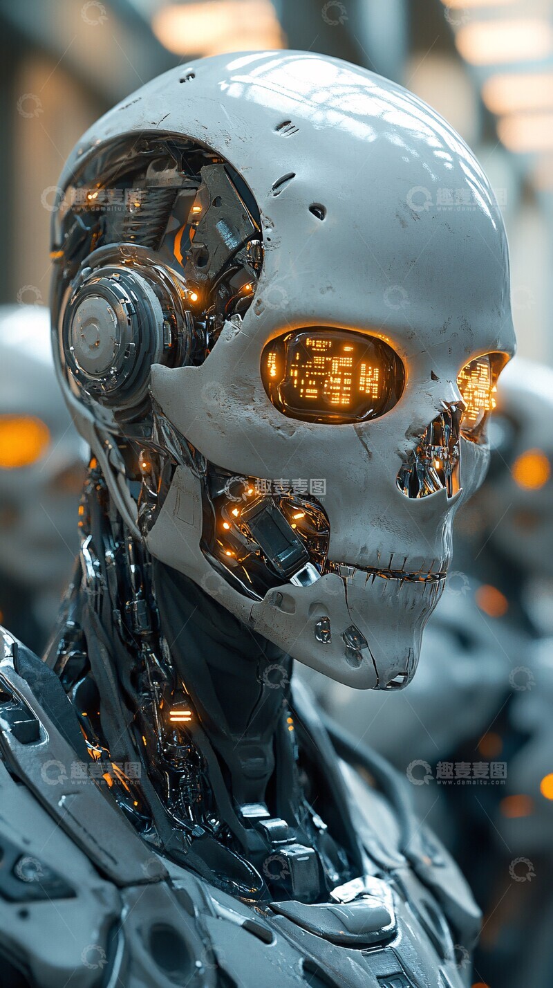 高清大图下载【趣麦麦图】未来人类透明颅骨2