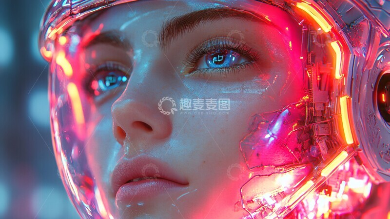 高清大图下载【趣麦麦图】女性半机械头2