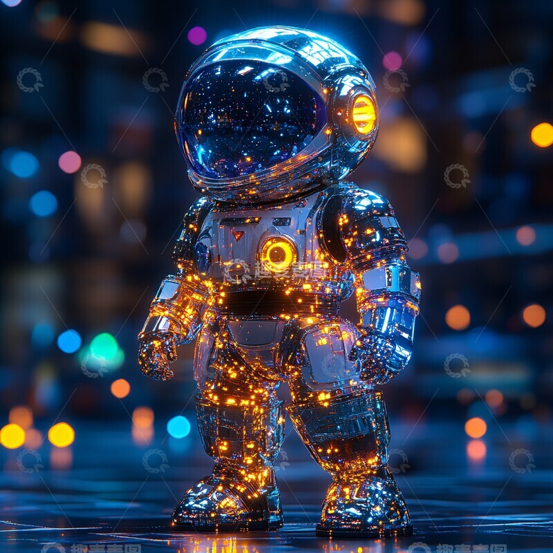 高清大图下载【趣麦麦图】机械机器人全息图3