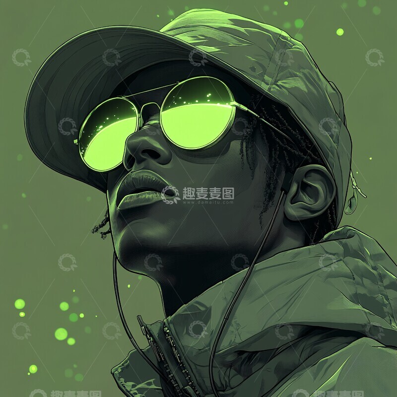 高清大图下载【趣麦麦图】黑玻璃面具男1