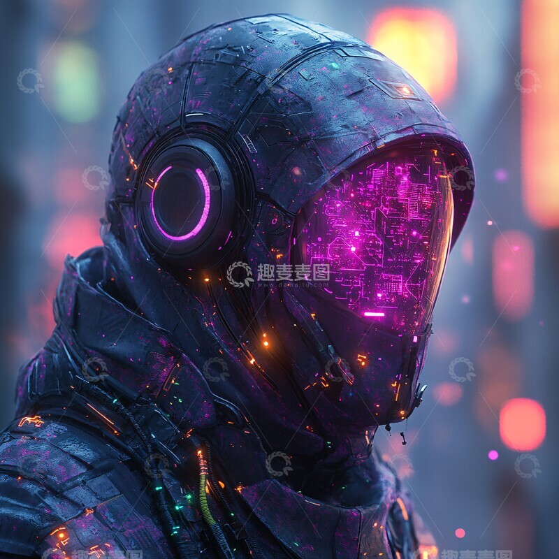 高清大图下载【趣麦麦图】紫色绿色赛博角色2