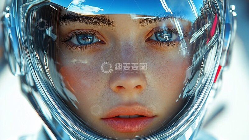 高清大图下载【趣麦麦图】镀铬机器人女性2