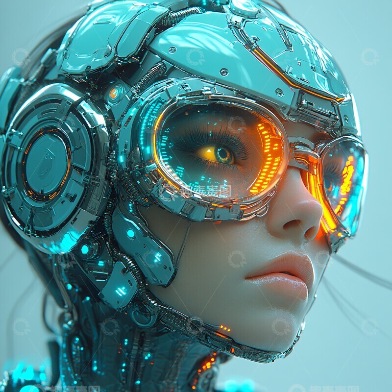 高清大图下载【趣麦麦图】赛博女头盔零件1