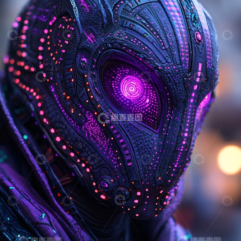 高清大图下载【趣麦麦图】紫色绿色赛博角色3