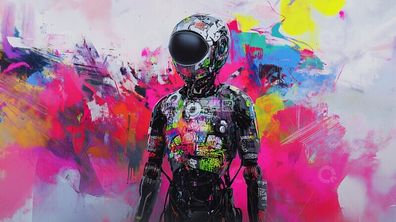 高清大图下载【趣麦麦图】机器人涂鸦艺术3