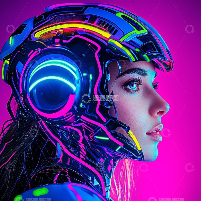 高清大图下载【趣麦麦图】未来女机器人1