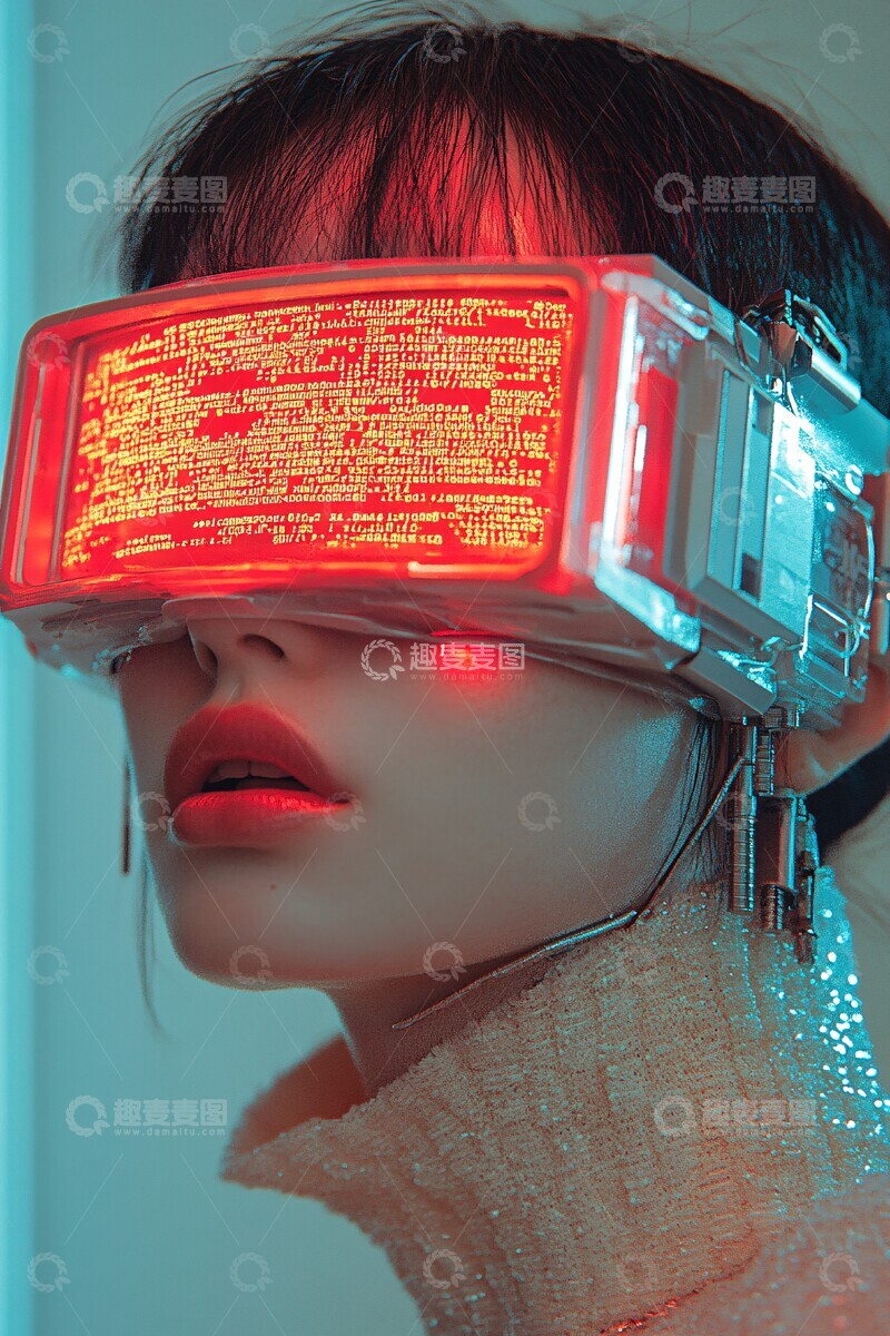 高清大图下载【趣麦麦图】电子头电脑面罩1