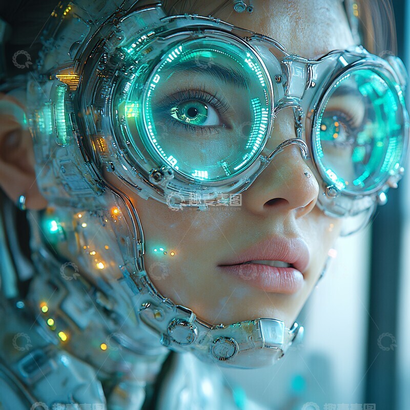 高清大图下载【趣麦麦图】赛博女头盔零件3