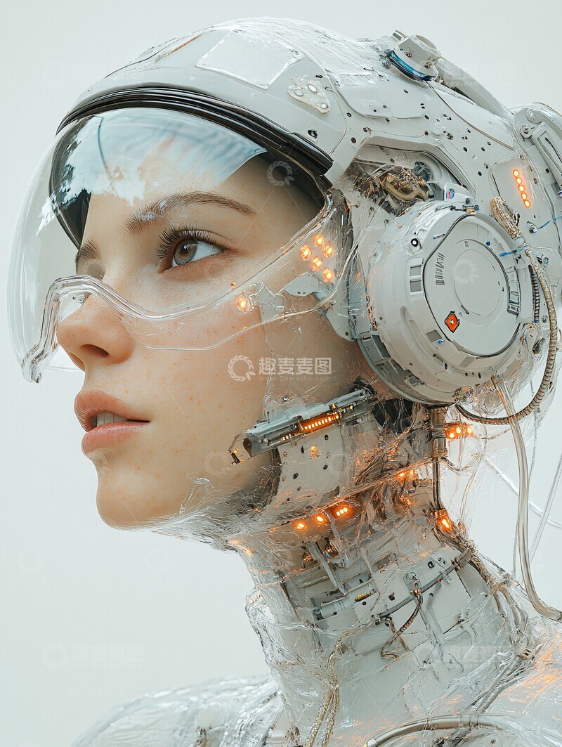 高清大图下载【趣麦麦图】赛博女宇航员头像2