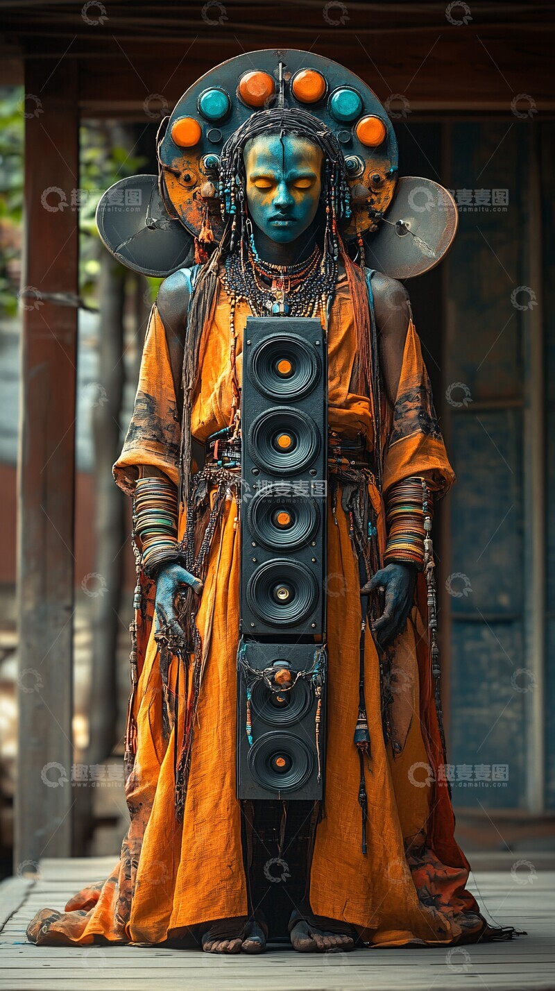 高清大图下载【趣麦麦图】部落战士音乐音箱3