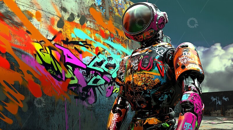 高清大图下载【趣麦麦图】机器人涂鸦艺术2