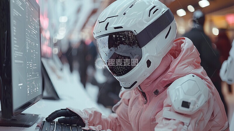 高清大图下载【趣麦麦图】机器人打字机器人打字键盘3