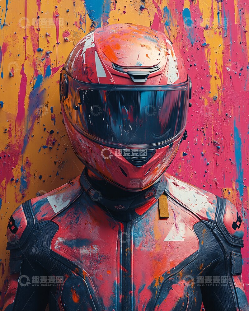 高清大图下载【趣麦麦图】头盔涂鸦墙头盔涂鸦背景2