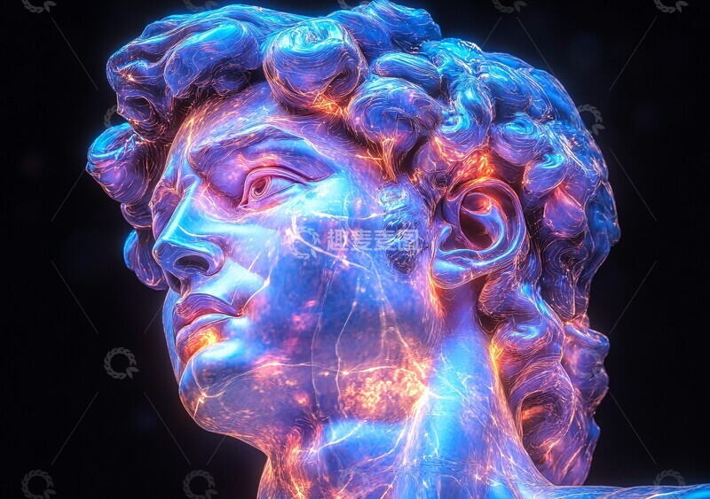 高清大图下载【趣麦麦图】彩色数码雕塑人头3