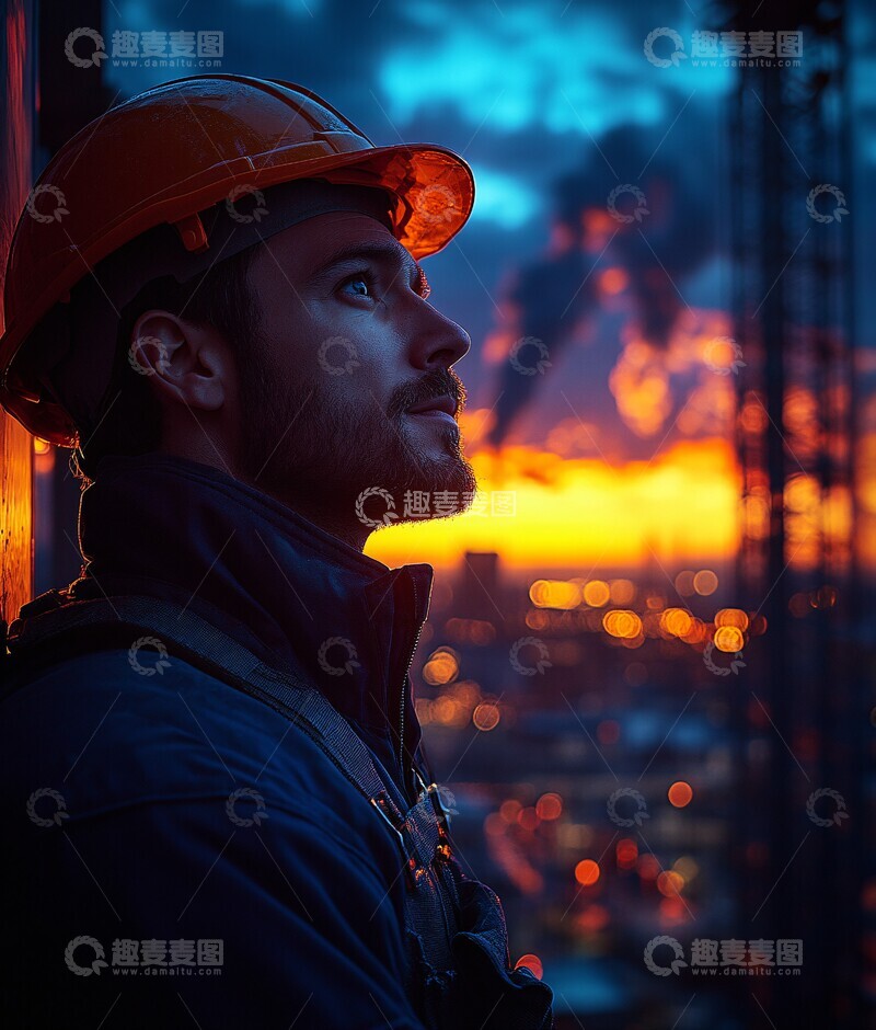 高清大图下载【趣麦麦图】工程师看工地3