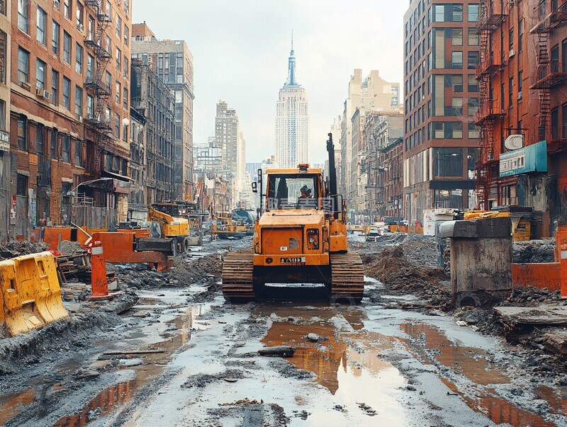 高清大图下载【趣麦麦图】施工现场街景2