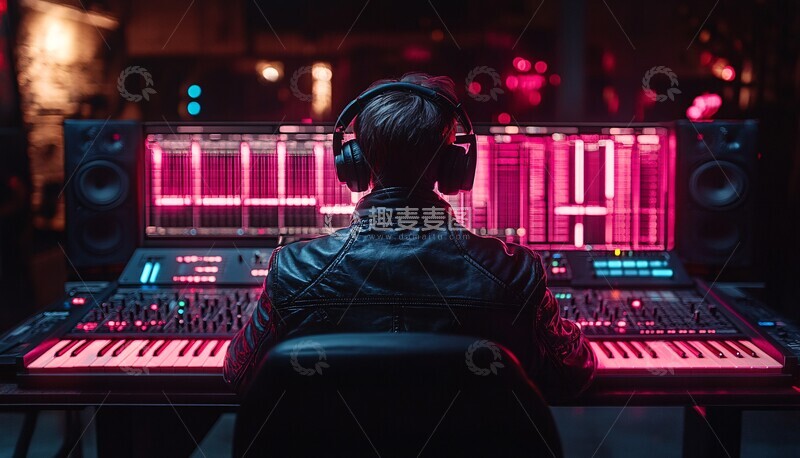 高清大图下载【趣麦麦图】机器人耳机音乐创作3