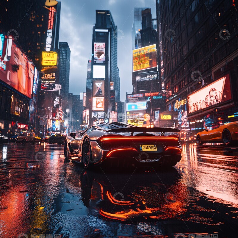 高清大图下载【趣麦麦图】未来跑车穿梭