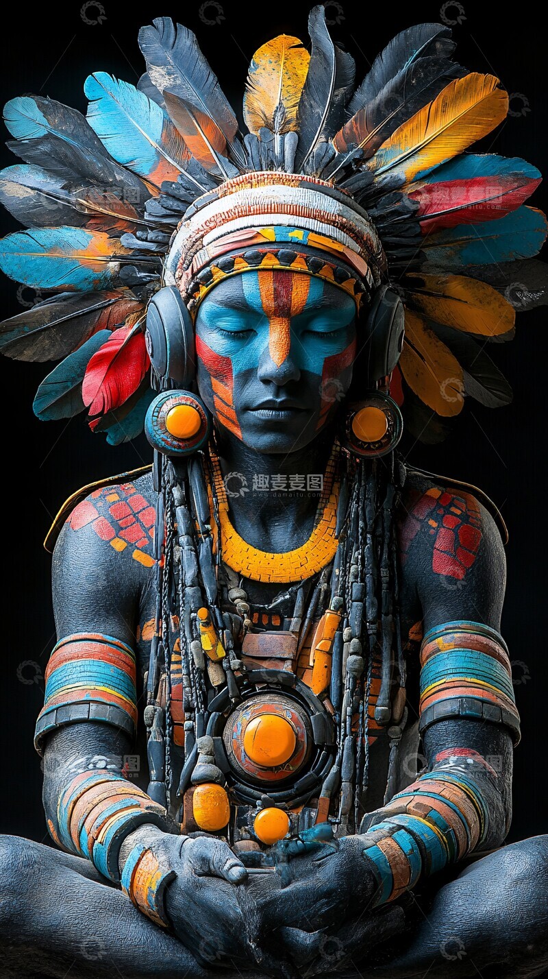 高清大图下载【趣麦麦图】部落战士音乐音箱2