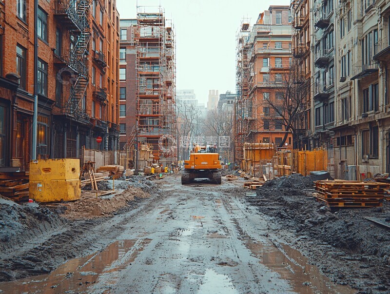高清大图下载【趣麦麦图】施工现场街景3