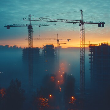 工地夕照工地夕照吊车3