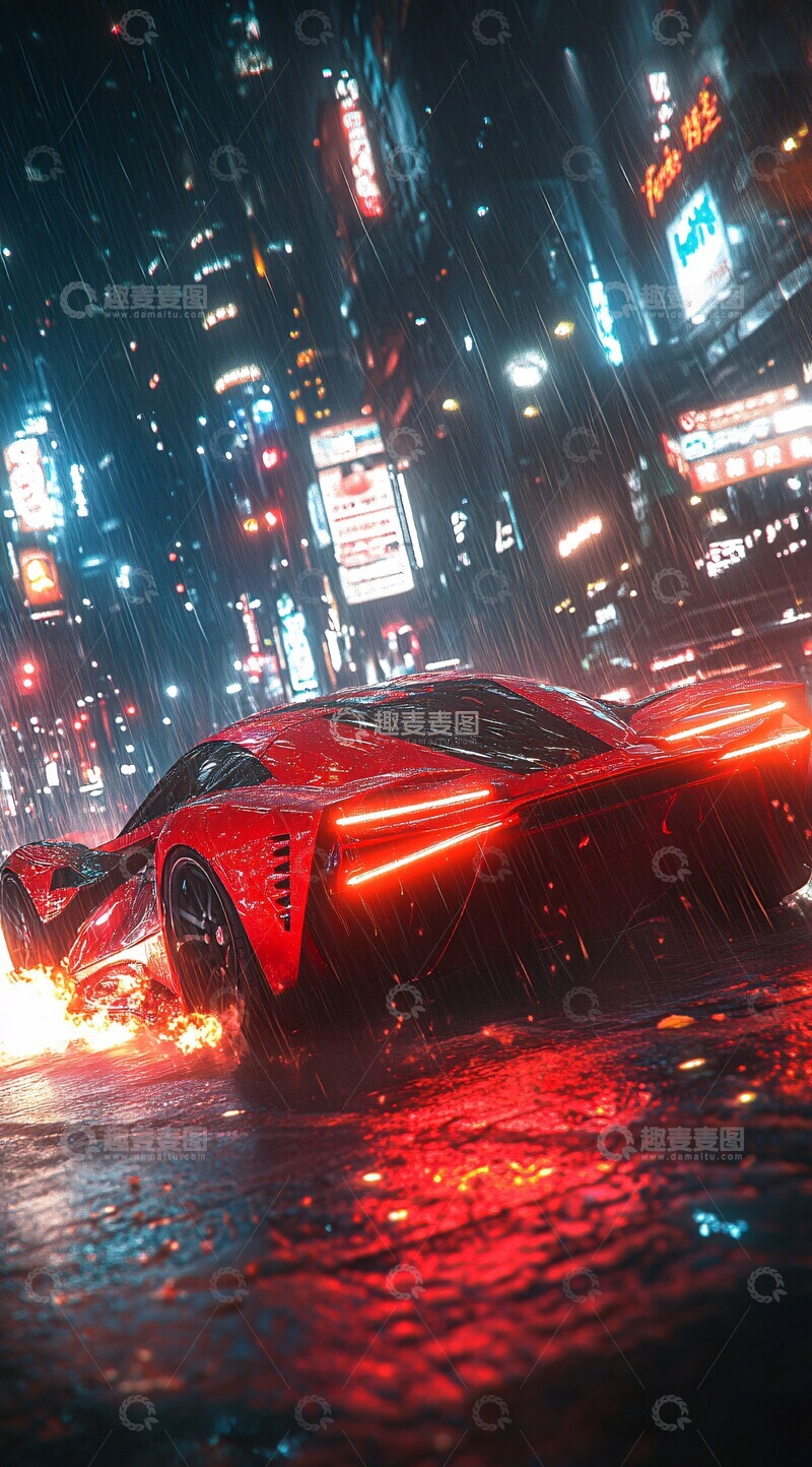 高清大图下载【趣麦麦图】红超跑雨夜飞驰3