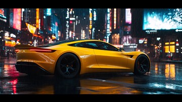 黄色超跑城市夜景2