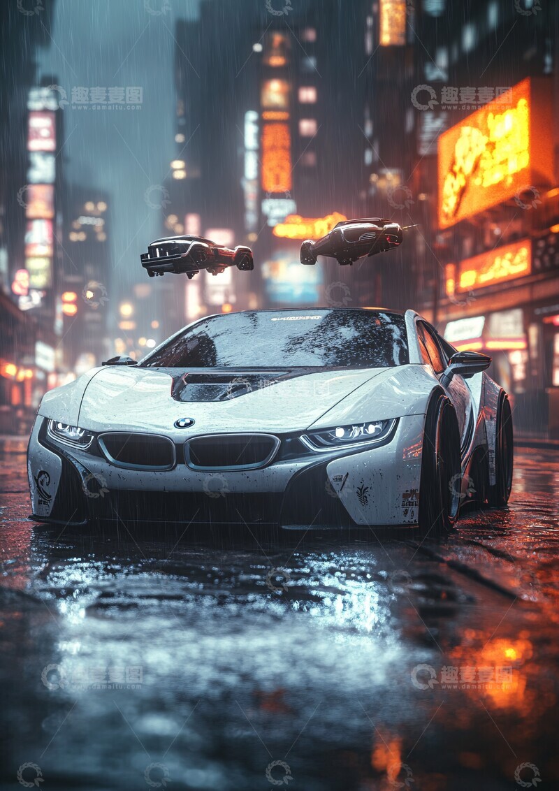 高清大图下载【趣麦麦图】霓虹飞车夜街景2