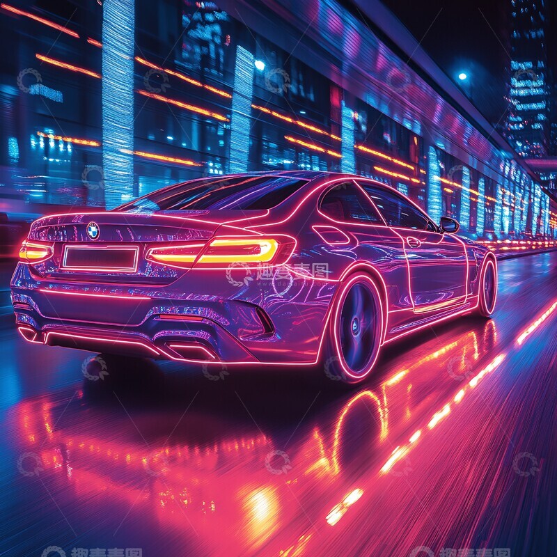 高清大图下载【趣麦麦图】高速穿梭夜色中1