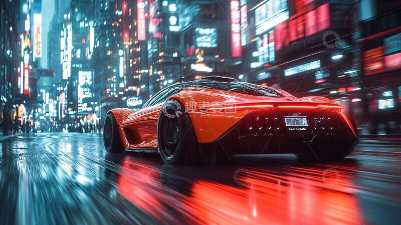高清大图下载【趣麦麦图】铁侠风格跑车飞驰2