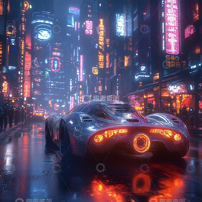 高清大图下载【趣麦麦图】霓虹都市飞驰车3