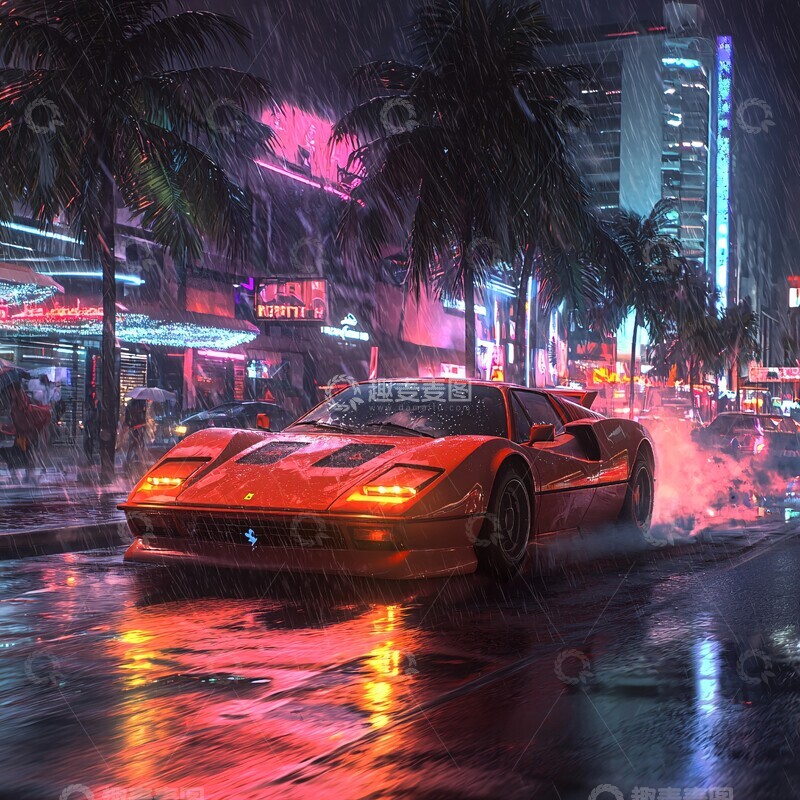 高清大图下载【趣麦麦图】法拉利赛车飞驰3