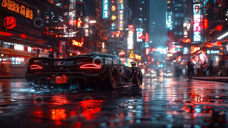高清大图下载【趣麦麦图】铁侠风格跑车飞驰3