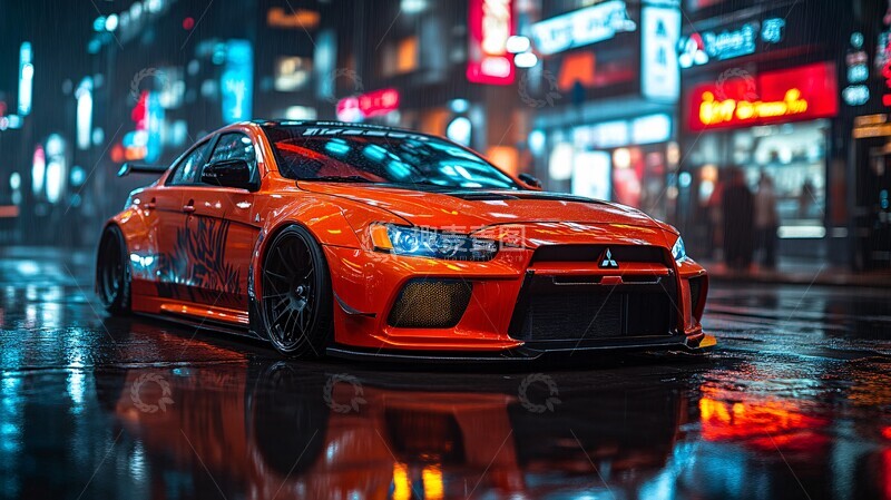 高清大图下载【趣麦麦图】三菱夜间街景1