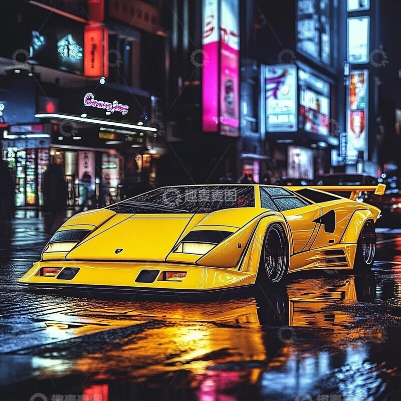 高清大图下载【趣麦麦图】兰博基尼康塔什黄色2