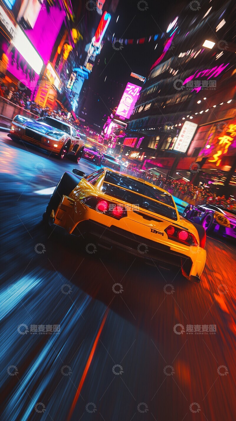 高清大图下载【趣麦麦图】夜色飞驰夜色飞驰赛车1
