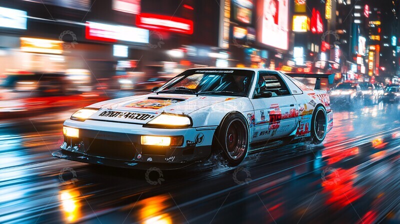 高清大图下载【趣麦麦图】日本赛车纽约夜赛1
