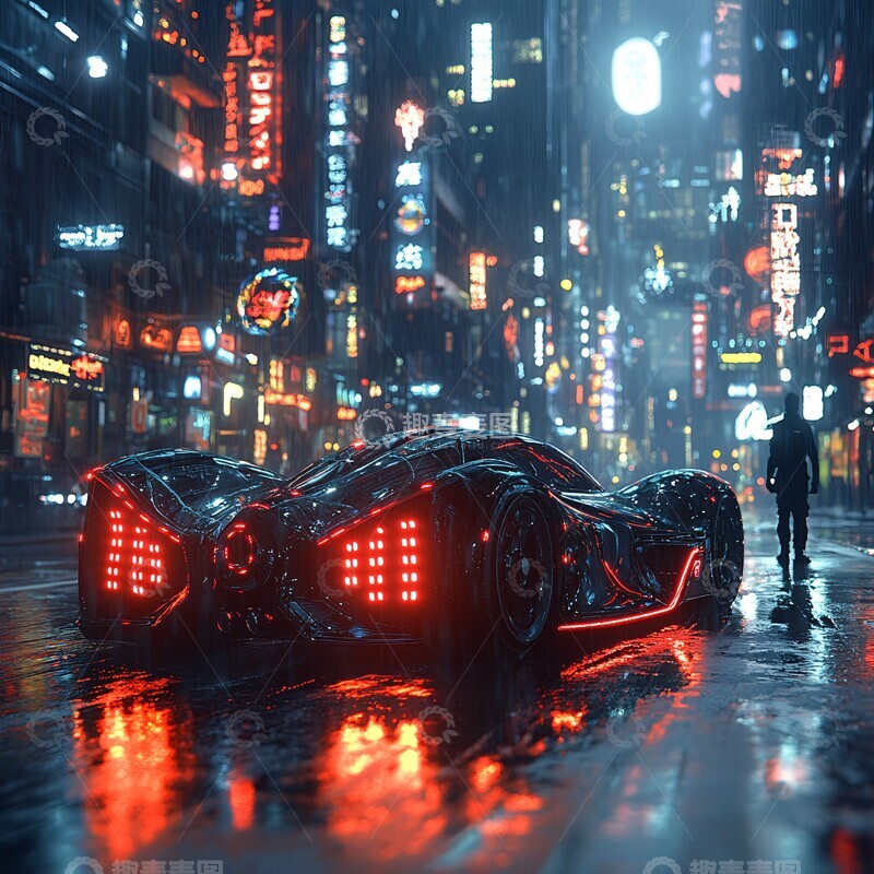 高清大图下载【趣麦麦图】未来跑车飞驰夜城2