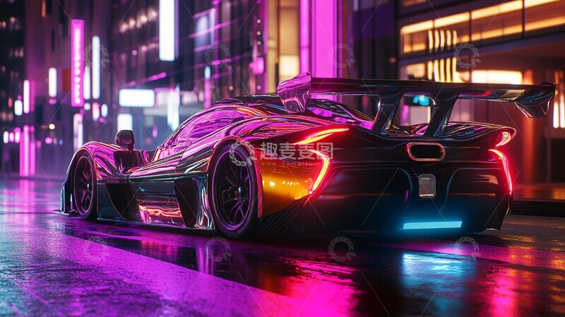 高清大图下载【趣麦麦图】赛车灯光环绕2