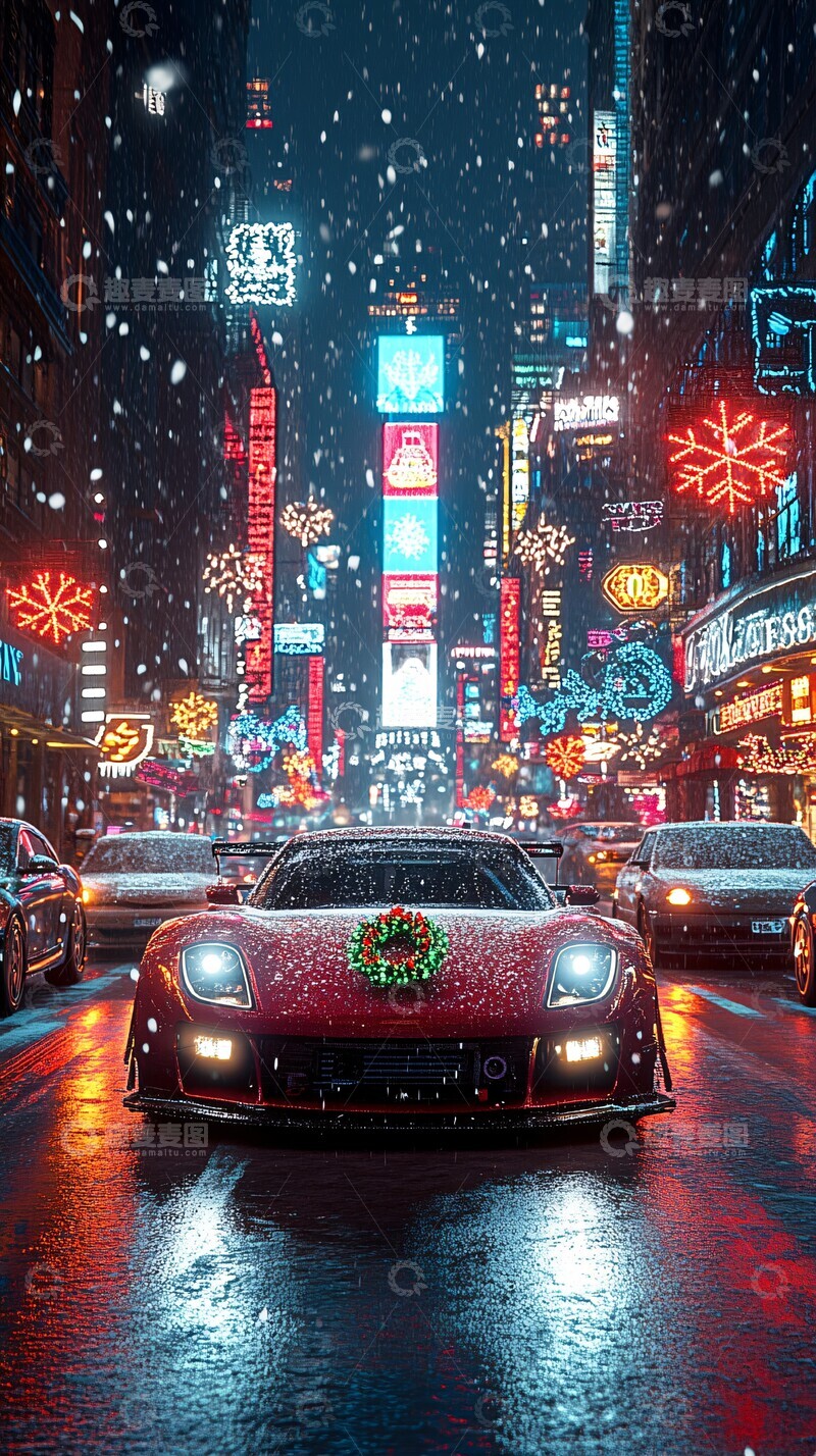 高清大图下载【趣麦麦图】霓虹赛车迎新夜2